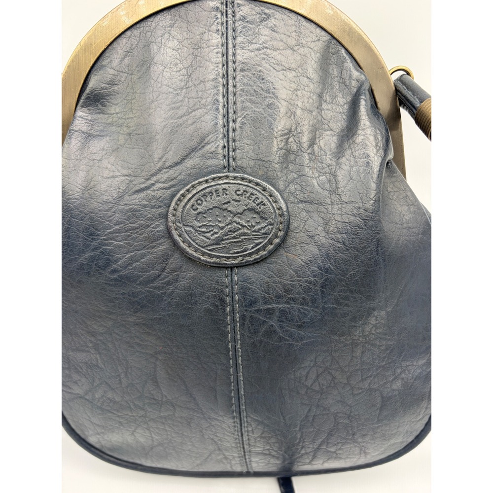 Navy Blue Kiss Lock Crossbody Mini Bag Boho Cottagecore Vintage Retro - Picture 3 of 7